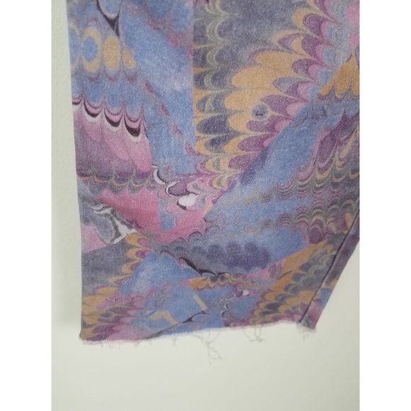 Palace Men's Sz. 32 Marbled Multicolor Raw Hem Cropped Chino Denim Pants - Picture 6 of 8